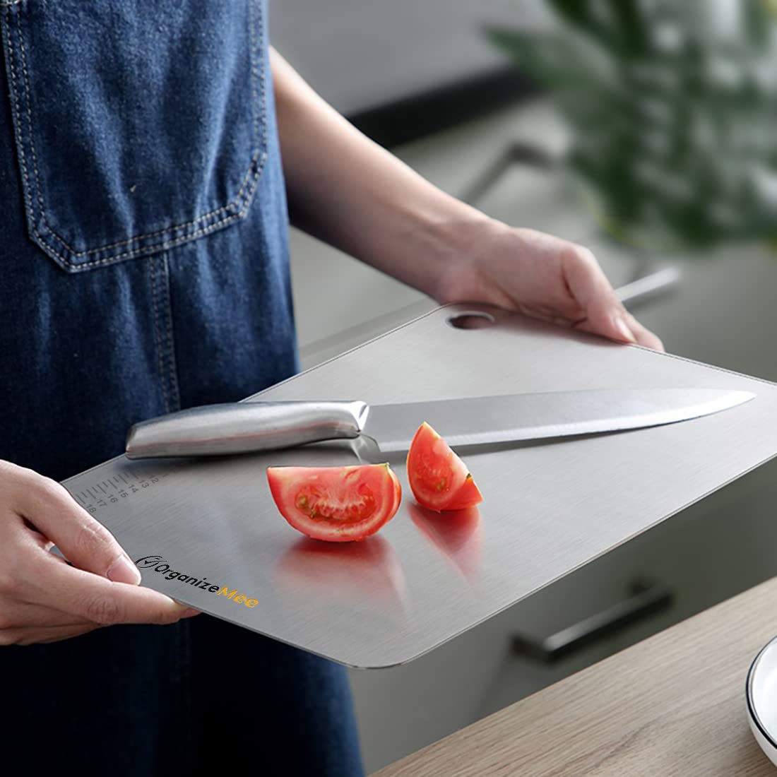 O Holder Medium Stainless Steel Chopping Cutting Board  : 1 Year With Warranty, Toxin-free - OrganizeMee