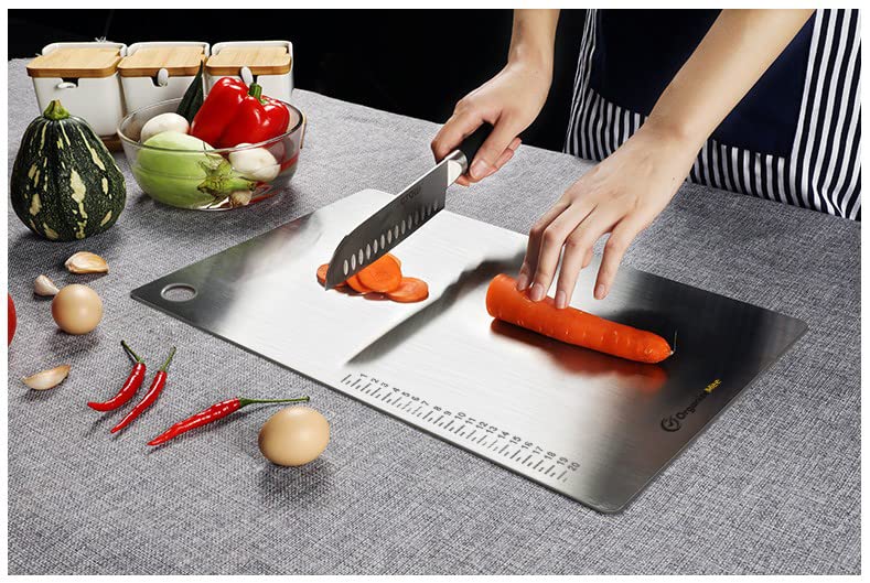 O Holder Extra Large Stainless Steel Chopping Cutting Board  : 1 Year With Warranty, Toxin-free - OrganizeMee