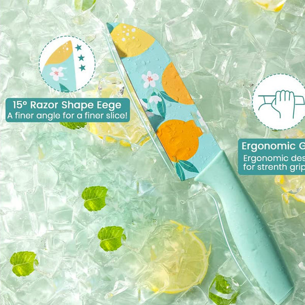 Vegetable Big Printed Blue Sharp Edge Knife For Kitchen | Chopping Chakoo - OrganizeMee