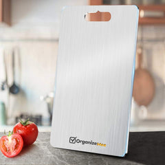 Large Stainless Steel Chopping Cutting Board  : 1 Year With Warranty, Toxin-free - OrganizeMee