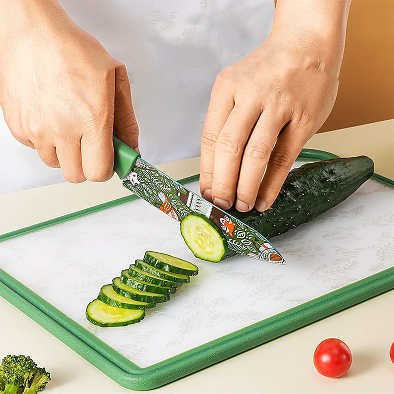 Vegetable Big Printed Green Sharp Edge Knife For Kitchen | Chopping Chakoo - OrganizeMee