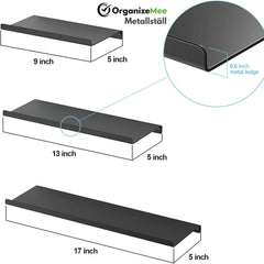 Black Metal Shelf Set Of 3 Size 9