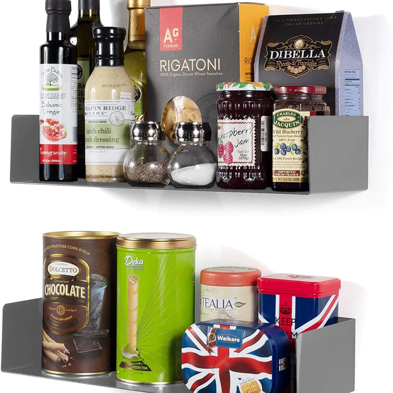 Office Files Magazines Book Organizer Metal Floating Shelf | Multipurpose Racks For Home & Office | Grey - OrganizeMee