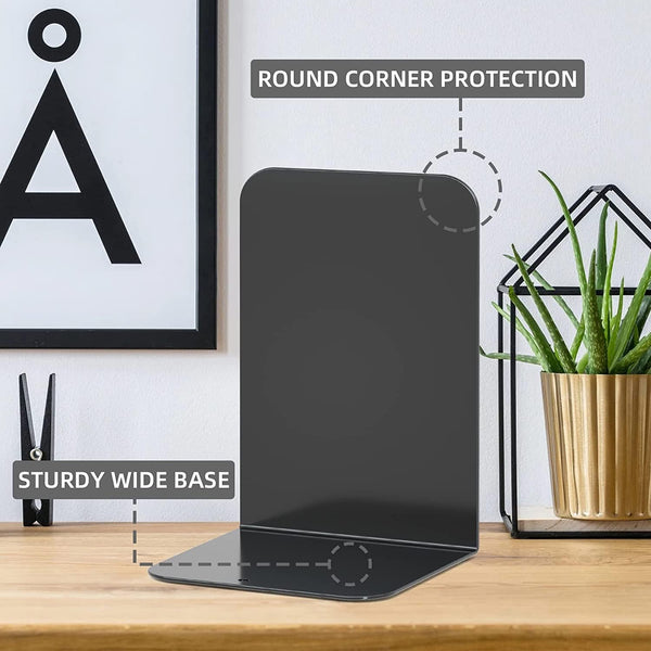 Office Files Magazines Book Organizer Bookends Pair For Home & Office | Black - OrganizeMee