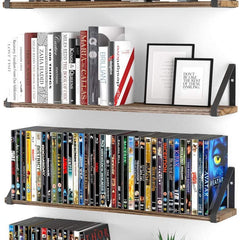 36 Inch Black Set 1 Wooden Book Shelf Wall DécorFloating Shelves for Living Room