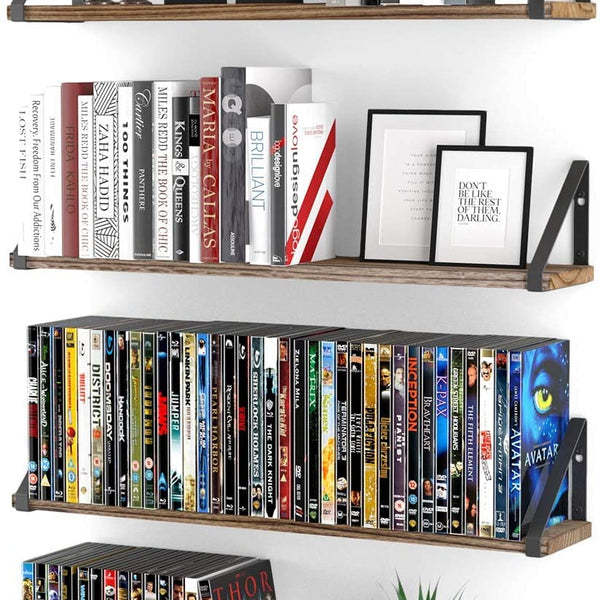 36 Inch Black Set 1 Wooden Book Shelf Wall DécorFloating Shelves for Living Room