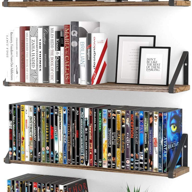36 Inch Black Set 1 Wooden Book Shelf Wall DécorFloating Shelves for Living Room