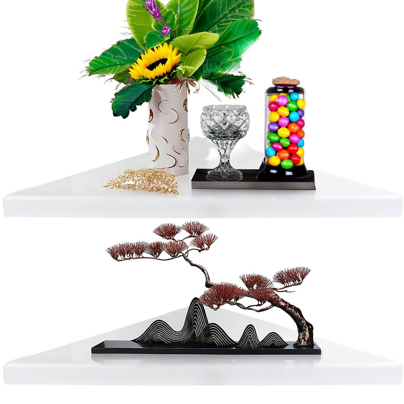 Metal Wall Corner Shelf White