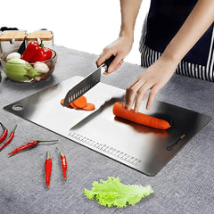 Anti-Skid Silicone Bumper Stainless Steel Chopping Board