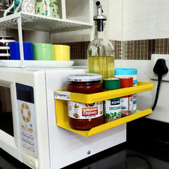 Kitchen Organizer Storage Yellow Magnetic Rack | With 1 Year Warranty - OrganizeMee