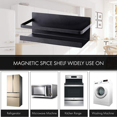 Black Magnetic Rack Kitchen Organizer Storage  | With 1 Year Warranty - OrganizeMee