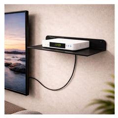 17 Inch Black Pack of 3 | Metal Floating Wall Shelf | Wall Mounted Display