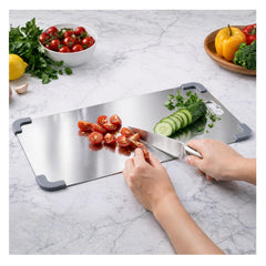Premium Stainless Steel Chopping Boards 41.3x25cm Luxury Kitchen Gift Mirror-Polished