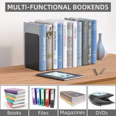 Office Files Magazines Book Organizer Bookends Pair For Home & Office | Black - OrganizeMee