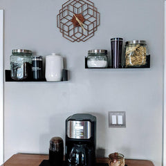 Office Files Magazines Book Organizer Metal Floating Shelf | Multipurpose Racks For Home & Office | Black - OrganizeMee