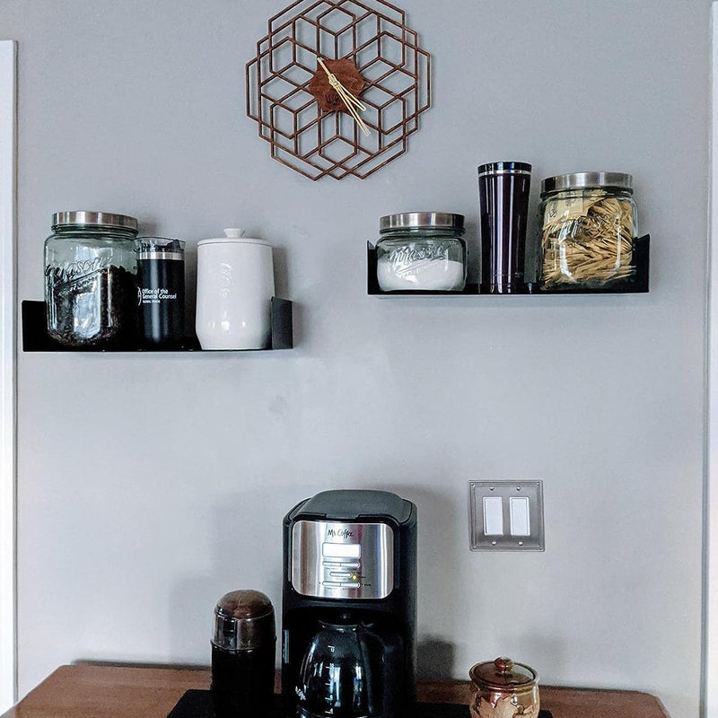 Office Files Magazines Book Organizer Metal Floating Shelf | Multipurpose Racks For Home & Office | Black - OrganizeMee