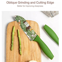 Vegetable Big Printed Green Sharp Edge Knife For Kitchen | Chopping Chakoo - OrganizeMee