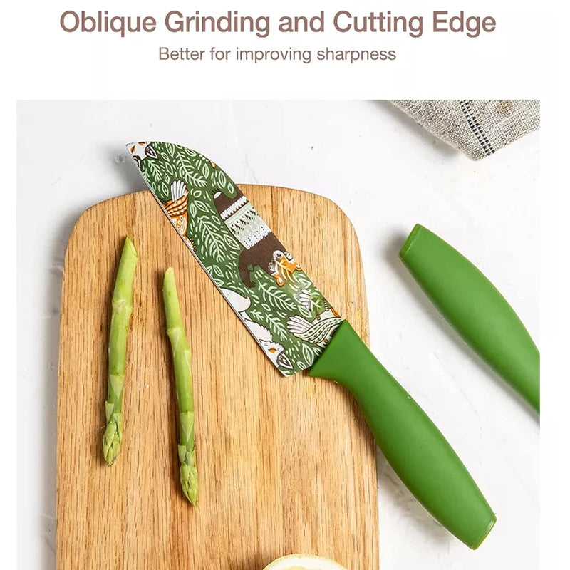 Vegetable Big Printed Green Sharp Edge Knife For Kitchen | Chopping Chakoo - OrganizeMee