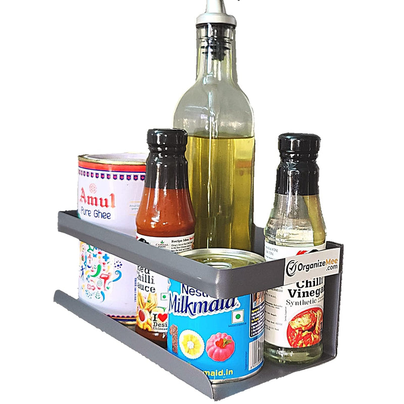 Grey Magnetic Rack Kitchen Organizer Storage  | With 1 Year Warranty - OrganizeMee