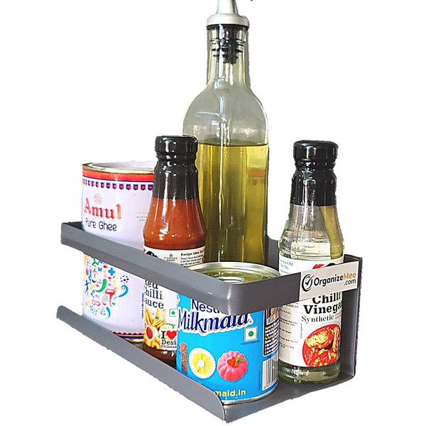 Grey Magnetic Rack Kitchen Organizer Storage  | With 1 Year Warranty - OrganizeMee