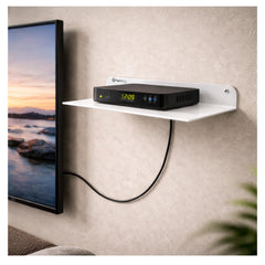 Metal Wall Shelf 12 inch White C bend