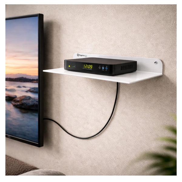 Metal Wall Shelf 12 inch White C bend