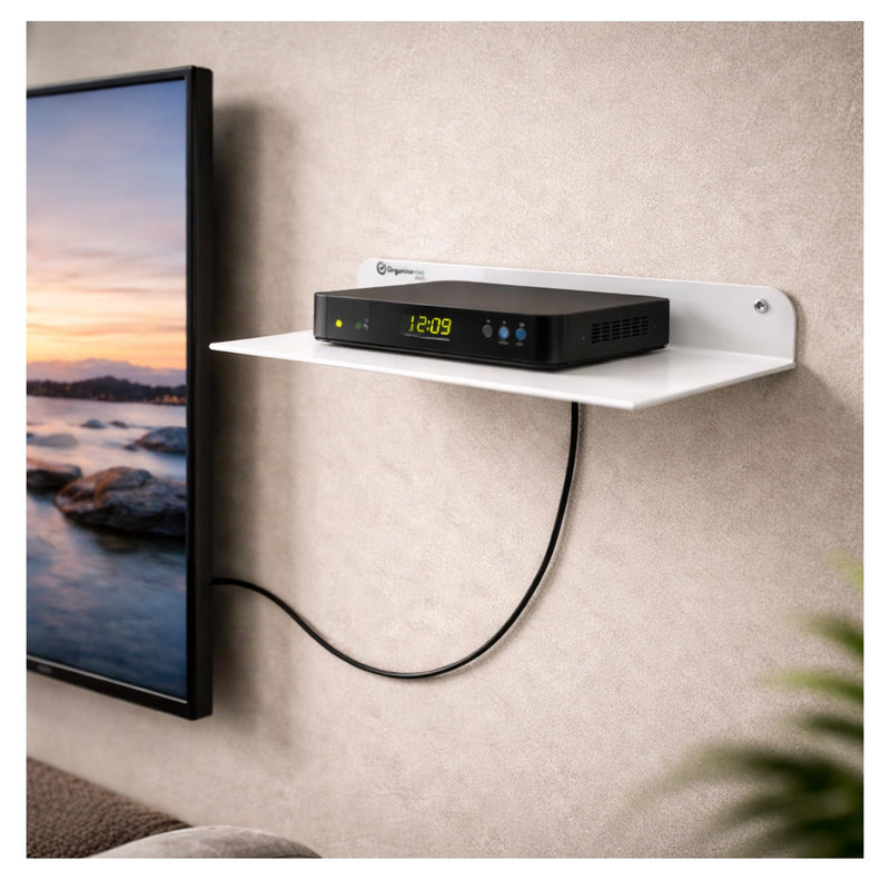 Metal Wall Shelf 12 inch White C bend