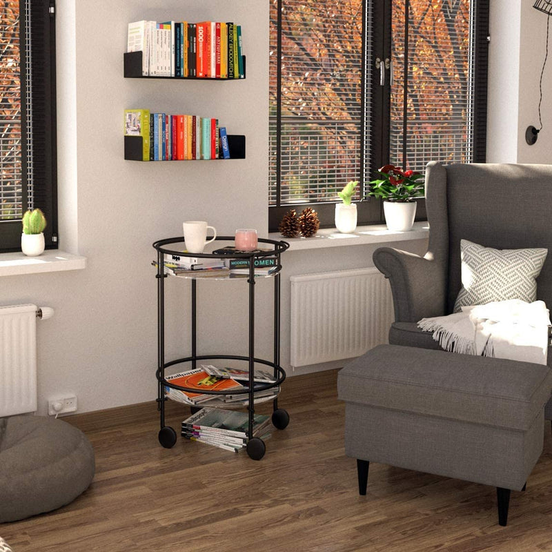 Office Files Magazines Book Organizer Metal Floating Shelf | Multipurpose Racks For Home & Office | Black - OrganizeMee