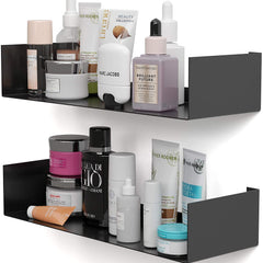 Office Files Magazines Book Organizer Metal Floating Shelf | Multipurpose Racks For Home & Office | Black - OrganizeMee