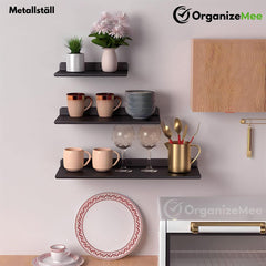 Black Metal Shelf Set Of 3 Size 9