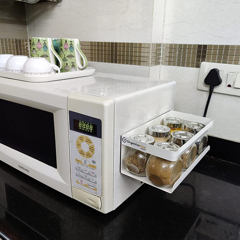 OrganizeMee 25 cm Magnetic Carbon Steel Kitchen Accessories Storage Organizer Racks