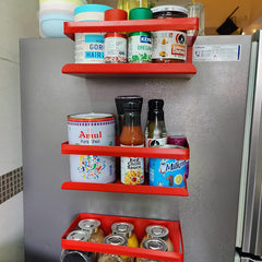 Red Magnetic Rack Kitchen Organizer Storage  | With 1 Year Warranty - OrganizeMee