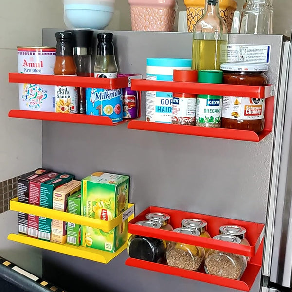 Red Magnetic Rack Kitchen Organizer Storage  | With 1 Year Warranty - OrganizeMee