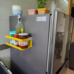 Kitchen Organizer Storage Yellow Magnetic Rack | With 1 Year Warranty - OrganizeMee