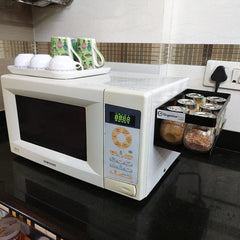 Black Magnetic Rack Kitchen Organizer Storage  | With 1 Year Warranty - OrganizeMee