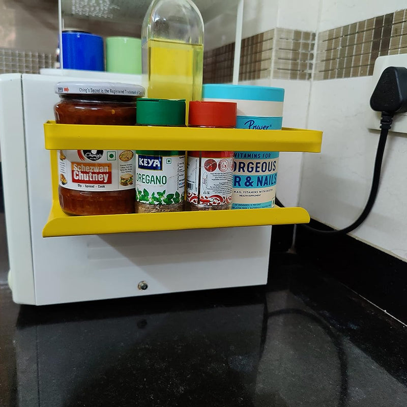 Kitchen Organizer Storage Yellow Magnetic Rack | With 1 Year Warranty - OrganizeMee