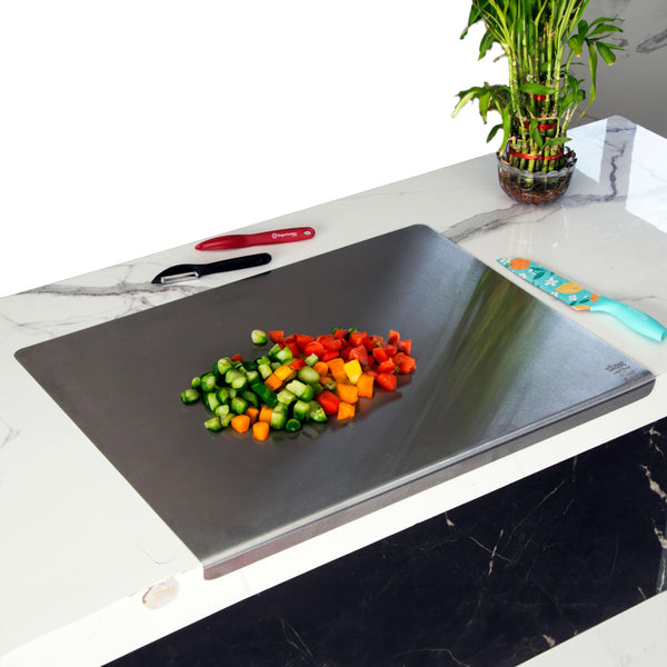 Platform Counter Top Stainless Steel Chopping Board | Kitchen Essential for Cutting Fruits & Vegetables