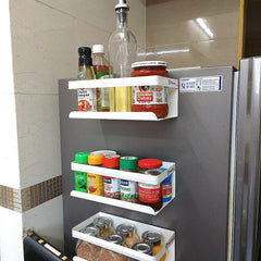 White Magnetic Rack Kitchen Organizer Storage  | With 1 Year Warranty - OrganizeMee