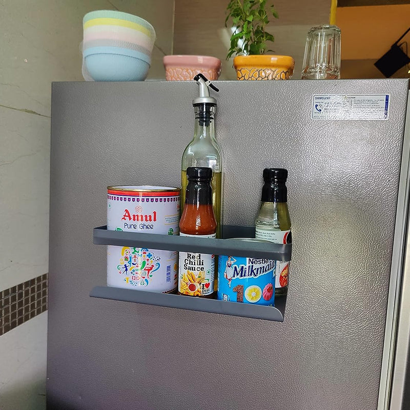 Grey Magnetic Rack Kitchen Organizer Storage  | With 1 Year Warranty - OrganizeMee