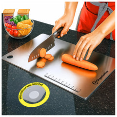 36 x 25 cm Large Chopping Board Stainless Steel Cutting Board for Vegetables