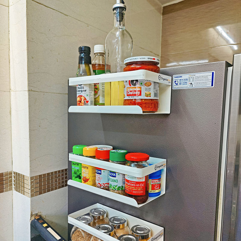 OrganizeMee 25 cm Magnetic Carbon Steel Kitchen Accessories Storage Organizer Racks