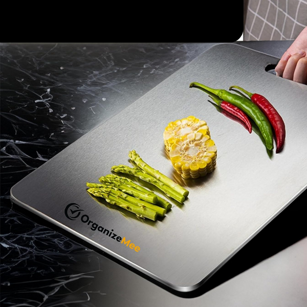 Large Stainless Steel Chopping Cutting Board  : 1 Year With Warranty, Toxin-free - OrganizeMee